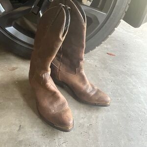 Vintage Brown Leather Cowboy Boots
